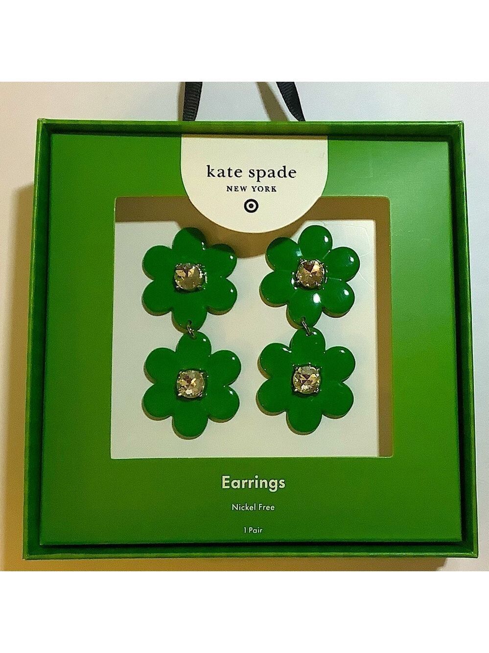 Kate Spade x Target Green Floral Earrings New